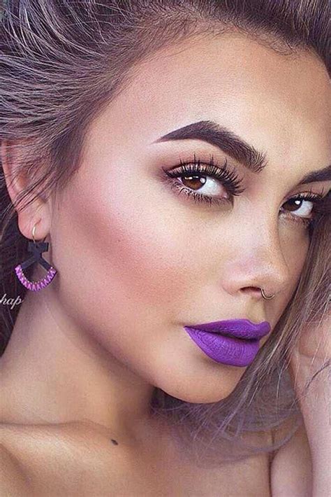 Purple lipstick is in again! If you wonder how to wear this color and ...