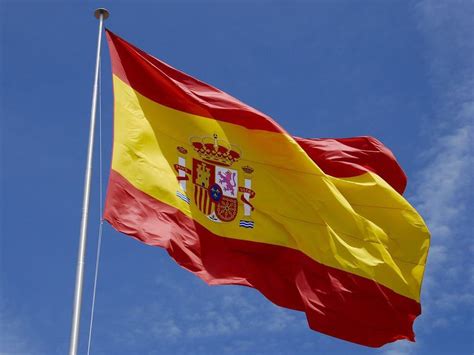 BANDERA de ESPAÑA GRANDE 150 Cm NUEVA ORIGINAL en TELA con GUIA SPAIN ...