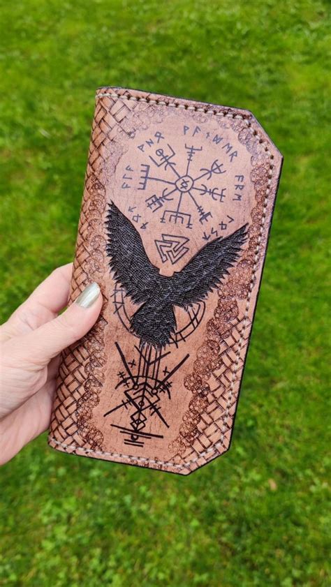 Vikingart, Leather Wallet, Runes, Vegvisir, Vikings Wallet, Rune Magic Wallet