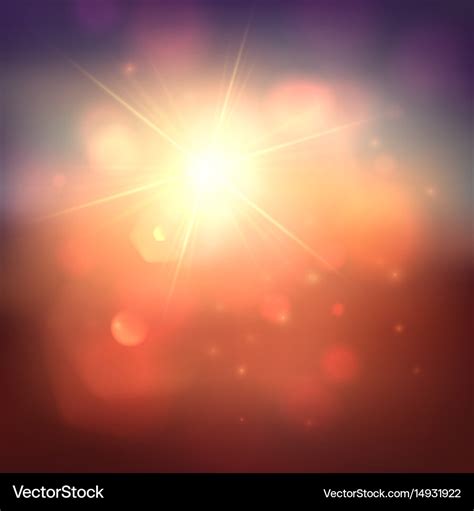 Warm sun and lens flare background Royalty Free Vector Image