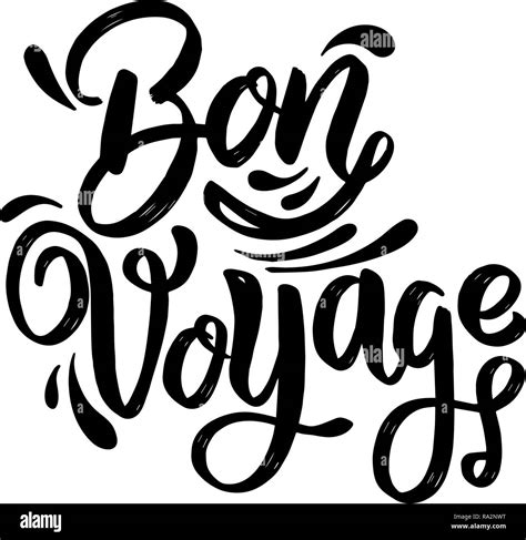 Bon Voyage. lettering phrase on white background. Design element for ...