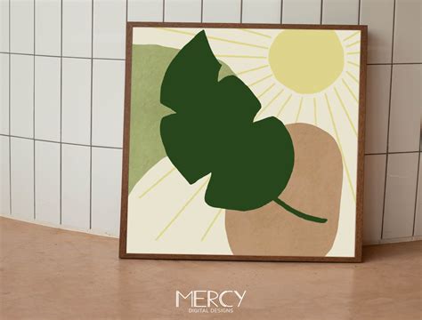 Boho Abstract Leaf Wall Art Printable • Mercy Digital Designs