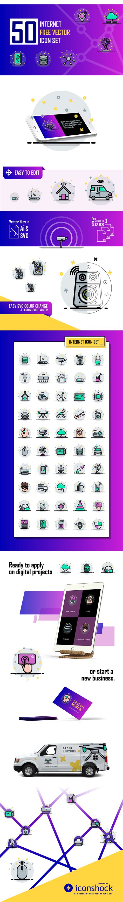 Internet Free Vector Icon Set on Behance