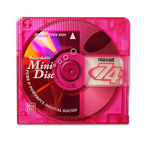 Maxell MiniDisc pink 74 minutes - Retro Style Media