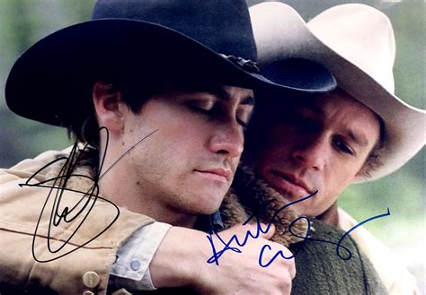 Heath Ledger Jake Gyllenhaal Autograph Signed Brokeback Mountain Photo