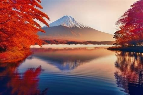 Premium AI Image | sunrise over mt fuji