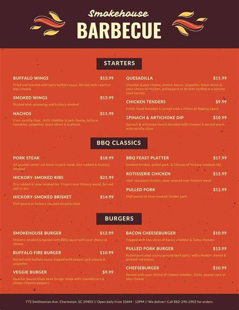 Free printable and customizable BBQ menu templates | Canva