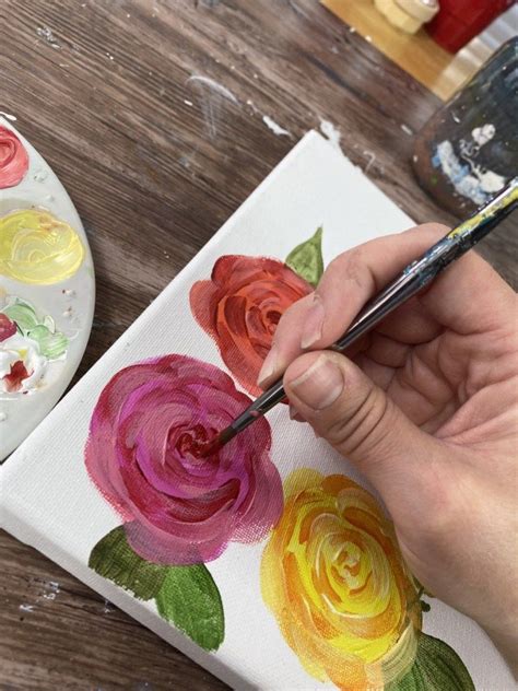 How To A Rose - Easy & Simple - Step By Step Painting | Painting ...