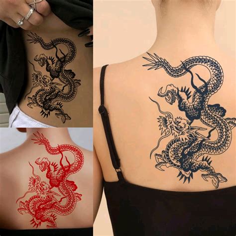 1sheet Chinese Dragon Pattern Tattoo Sticker - Etsy