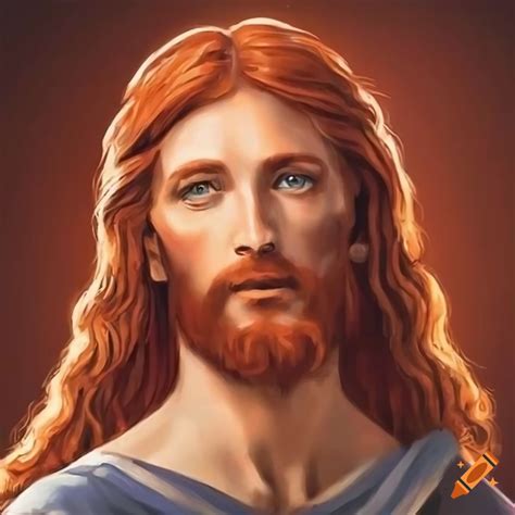 Portrait of jesus christ with red hair on Craiyon