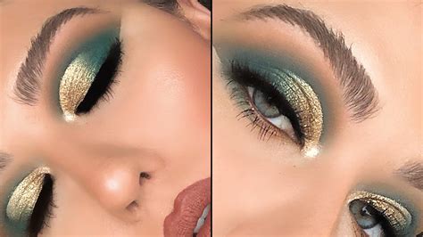 GREEN & GOLDEN SMOKEY CUTCREASE | EYESHADOW TUTORIAL - YouTube | Golden eye makeup, Mac makeup ...
