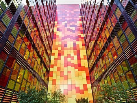 Alpolic panels in bold colours revitalise Brimbank Council and Civic Centre | Architecture And ...