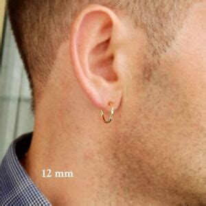 Gold Hoop Earrings for men - Guys Small Hoops - Men's Huggie hoop earrings | eBay