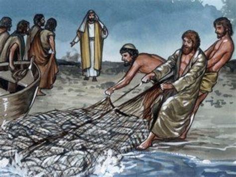 Luke chapter 5: Jesus tells Simon to take him out to catch some fish with the other fisherman ...