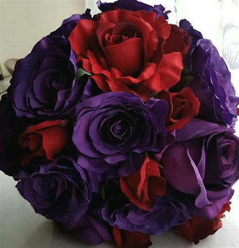 Pin by Abby Cole on Our wedding 10/19/24 | Purple wedding bouquets, Purple wedding theme, Red ...