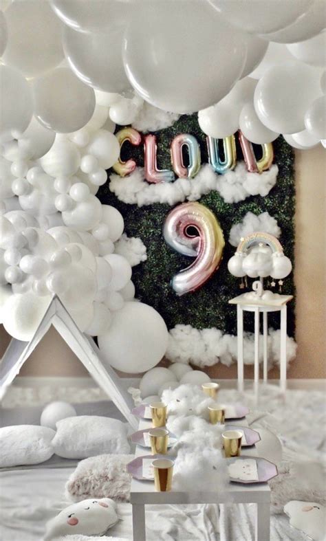 "Cloud Nine" Rainbows & Clouds 9th Birthday Party | Kara's Party Ideas | Girls birthday party ...