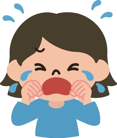 Cartoon Little Girl Crying Isolated Royalty Free Vector - Riset