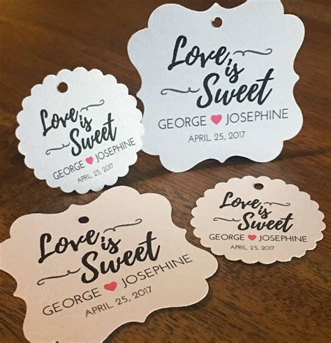 Wedding Favor Tags Love is Sweet Simple Wedding Favor Tags - Etsy