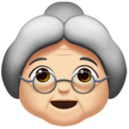 The Old Woman: Light Skin Tone Emoji on iEmoji.com White Skin Tone ...