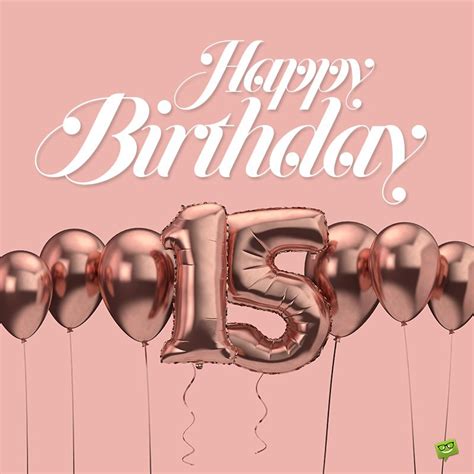 Birthday image for 15th birthday. With metal textured balloons. in 2021 ...