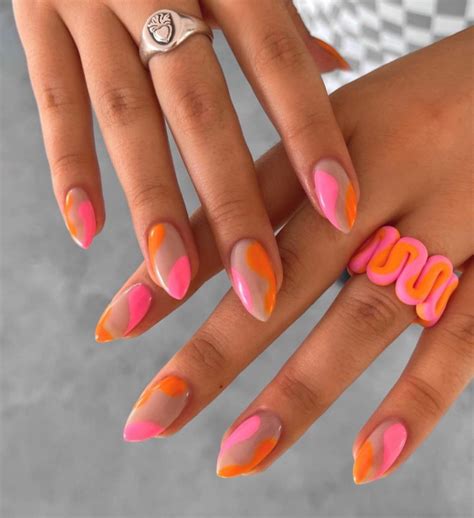 50 Trendy Pink Nails That're Perfect For Spring : Pink and Orange ...