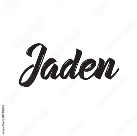 jaden, text design. Vector calligraphy. Typography poster. Stock Vector ...