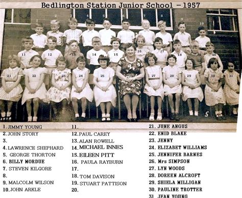 Bedlington Station Junior school - 1957 - Mrs Simpson's class. - Historic Bedlington ...