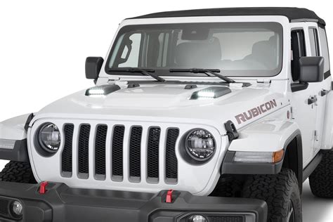 Westin 62-41115 LED Hood Scoops for 18-21 Jeep Wrangler JL & Gladiator JT Rubicon | Quadratec