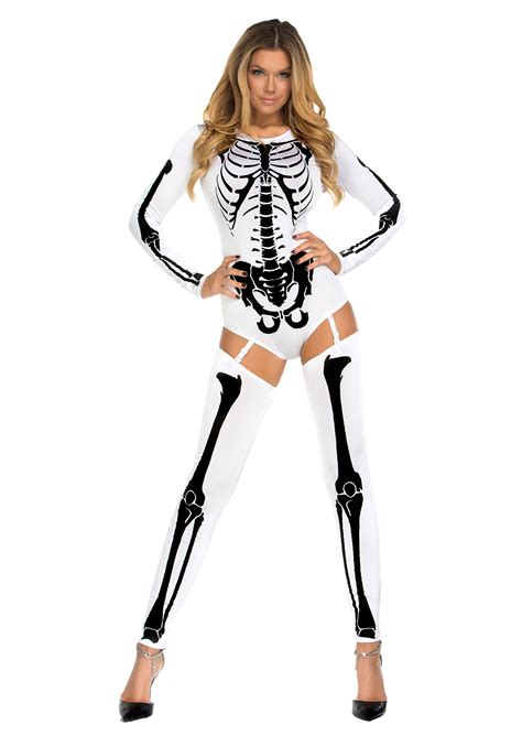 Sexy White Bad to the Bone Women's Costume | Sexy Skeleton Costumes