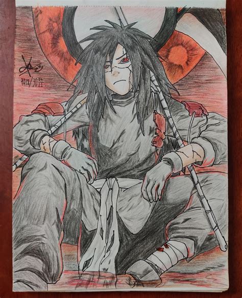 Madara Uchiha (￣ヘ￣) | Colour Pencil, Me, 2021 | I finally finished this ...