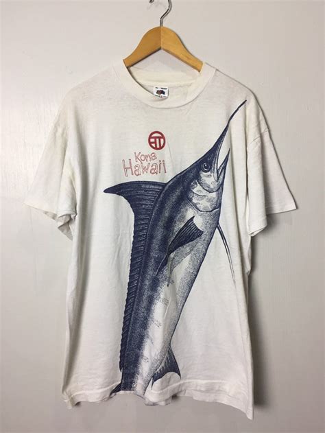 Vintage 90s Kona Hawaii Merlin Fish Fishing Souvenir T Shirt XL Size - Etsy