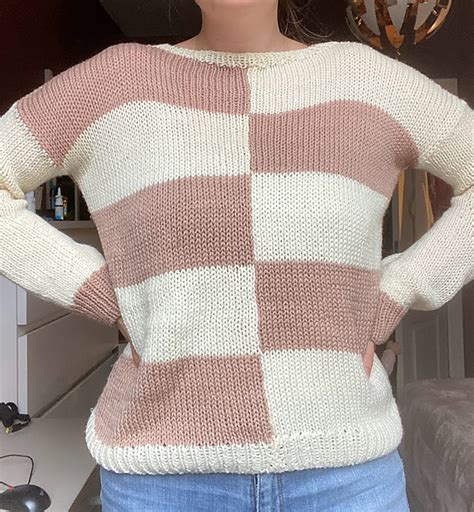 Ravelry: Checkered sweater Addi/Sentro pattern by Dilyana Marinova