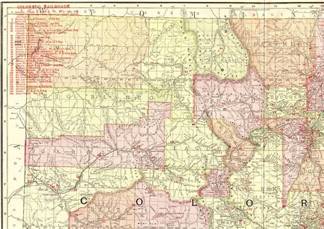 1914 Rare Antique COLORADO State Map Vintage Map of Colorado w ...