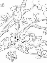 Childrens Coloring Cartoon Animals Friends In Nature Duckling Puppy  sketch template
