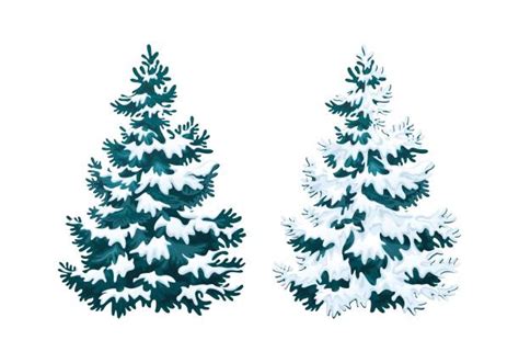 Best Snow Covered Pine Tree Silhouette Illustrations, Royalty-Free ...