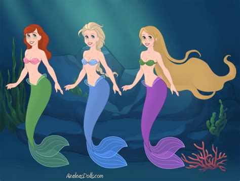 Anna, Elsa, And Rapunzel As Mermaids by IK16 on DeviantArt