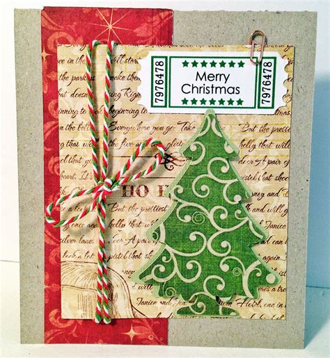 Handmade Christmas card idea. Silhouette cameo, bakers twine, mini paper clips, inspiration from ...