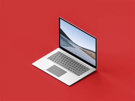 Isometric Surface Laptop 3 Free Mockup | Free Mockup