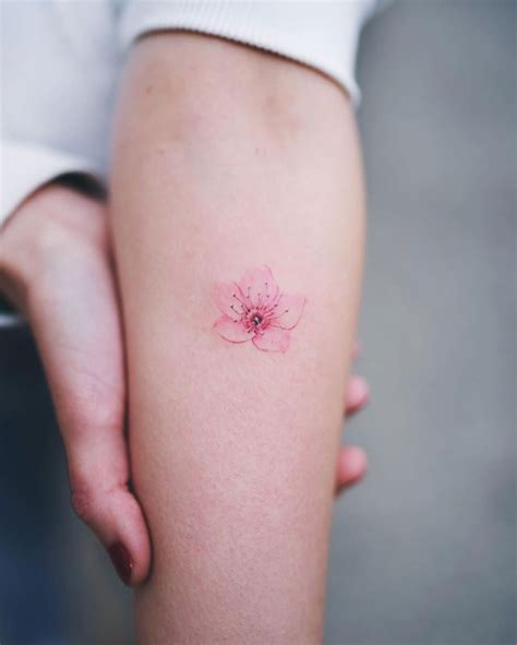 A single cherry blossom by Nando Delicate Tattoo, Subtle Tattoos, Girly ...