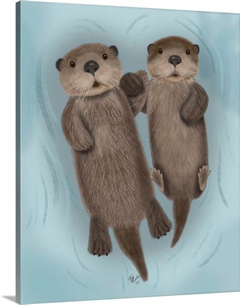 Otters Holding Hands | Otters holding hands, Otters, Gallery wrap canvas