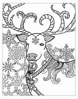 Deer In Winter Coloring Page For Adults ⋆ coloringrocks sketch template