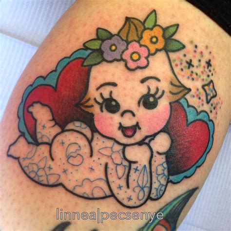 Tattooed Kewpie Baby Tattoo by Linnea Pecsenye @linneatattoos in ...