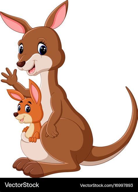 Cute kangaroo cartoon Royalty Free Vector Image