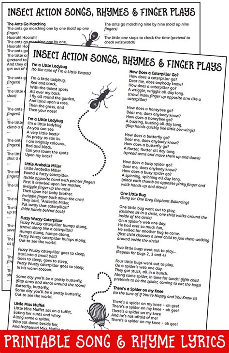 12 Insect Action Songs, Rhymes and Finger Plays