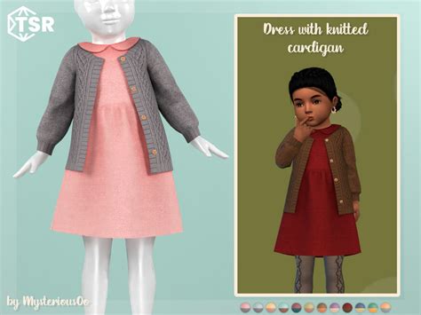 The Sims Resource - Dress with knitted cardigan Sims 4 Toddler Clothes ...