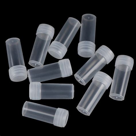 50x Small Plastic 5ml Vials With Push On Cap Clear Test Tubes Mini Lab Bottle - Walmart.com ...
