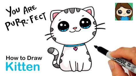 How to Draw a Kitten Easy ️Cute Pun Art #13 - YouTube