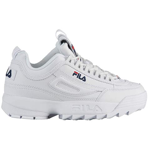 Fila Big Kid's Disruptor II Running Sneakers (3.5 M US Big Kid, White Peacoat Red) - Walmart.com