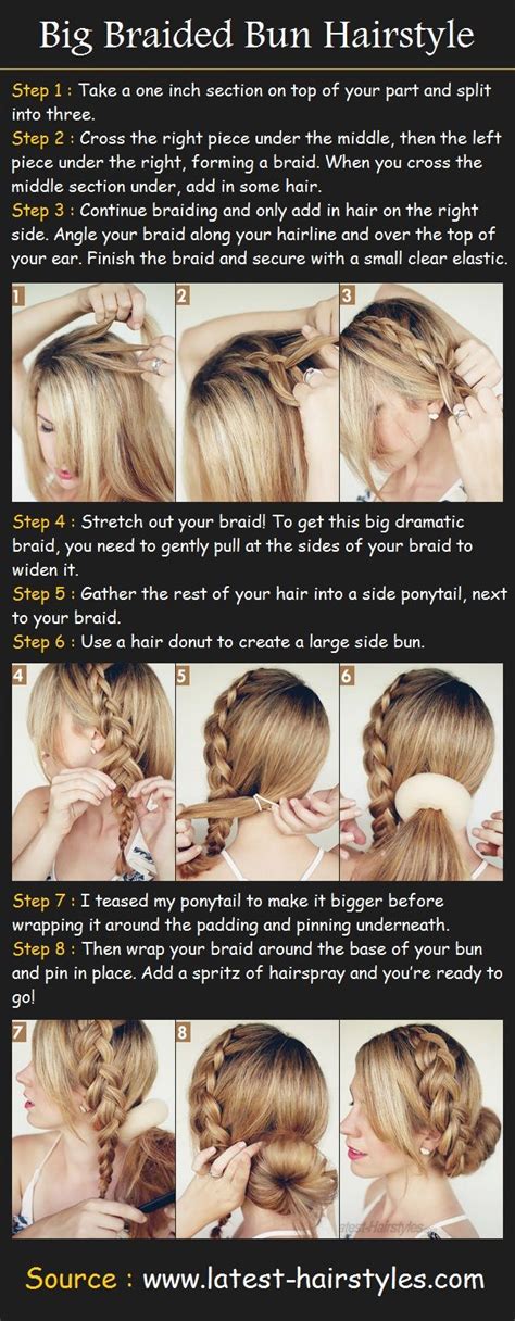 Big Braided Bun Hairstyle | Hair bun tutorial, Hair tutorial, Braided bun hairstyles