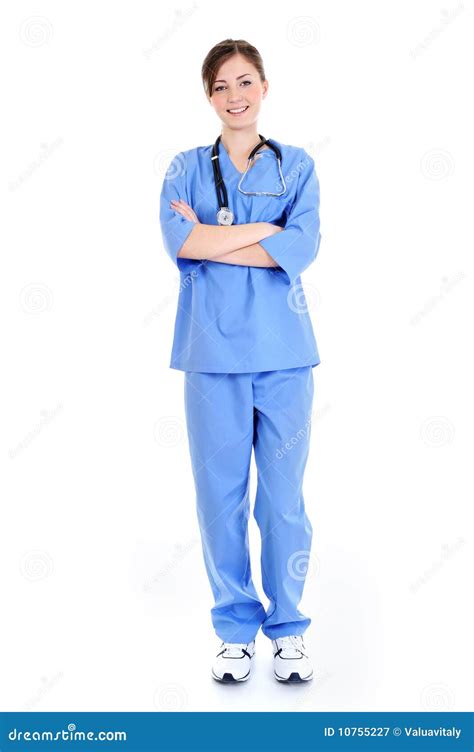 Surgeon in Blue Uniform Full-length Stock Image - Image of studio ...